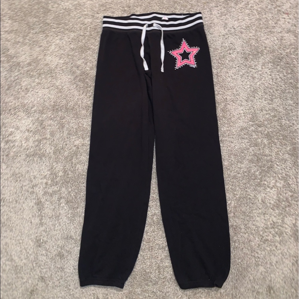 Justice Girl Black & Pink Dance Sweatpants size 16 - Picture 3 of 8
